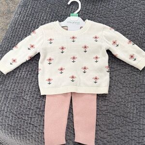 Carter's Little Planet Cream and Pink Knit Set size 12m